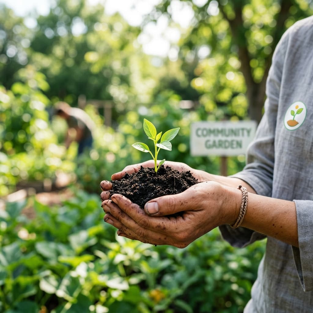 Hope and Growth - Hands holding a plant